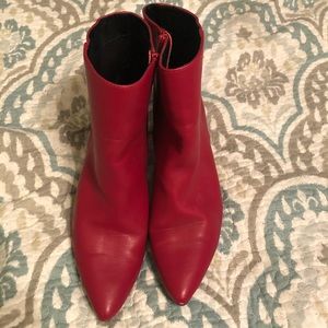 Red ankle boots